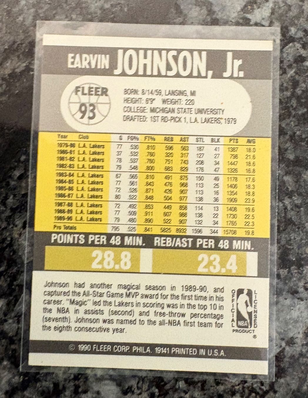 Nba Carte collezionabili: NBA Magic Johnson Fleer 90/91 Card – Nuovo (secondo la descrizione) da Muttenz venduto da joba23 1