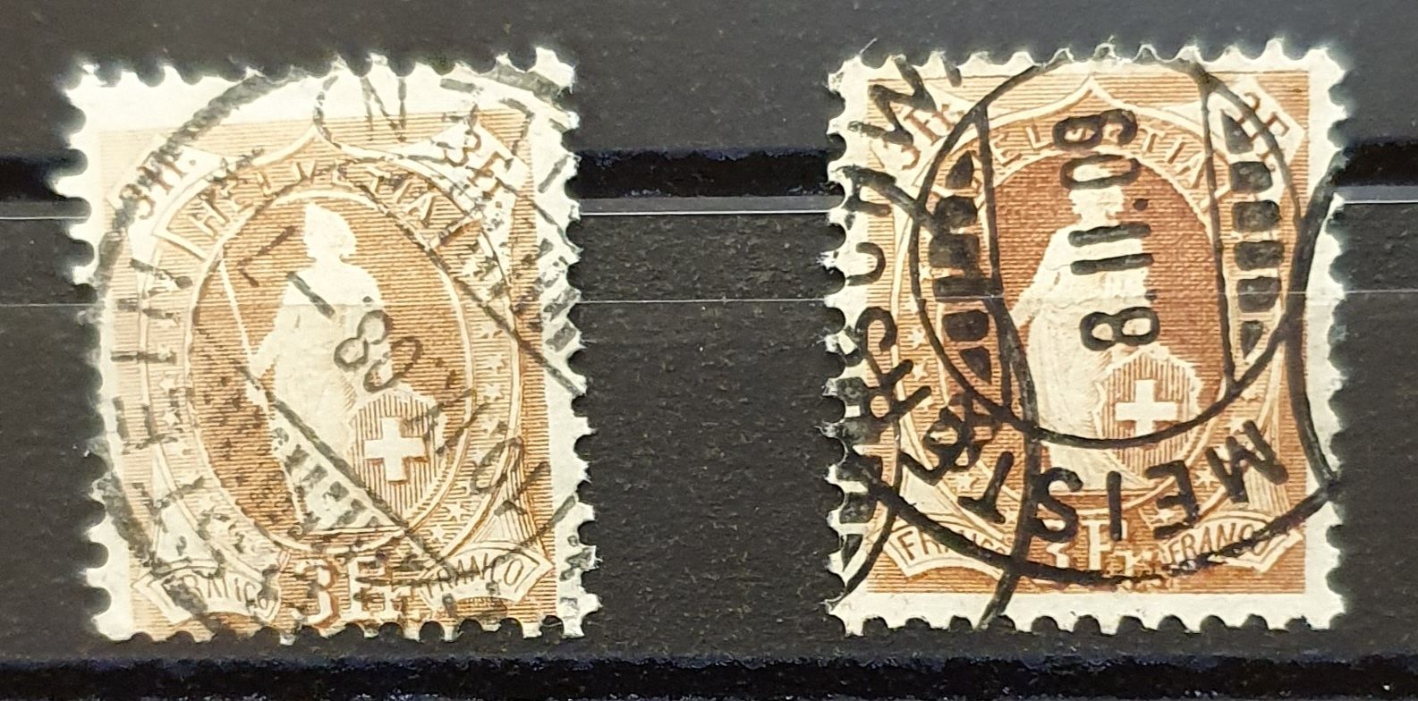 Tous les timbres: 2 Stück Stehende Helvetia 100B Gestempelt – D'occasion à Kreuzlingen par Rschweiz1