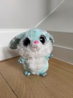 Peluche gros yeux brillants - lapin bleu claire