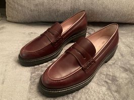 Damen Moccasin, bordeau, Gr. 39, NEU, Leder, made in Spain