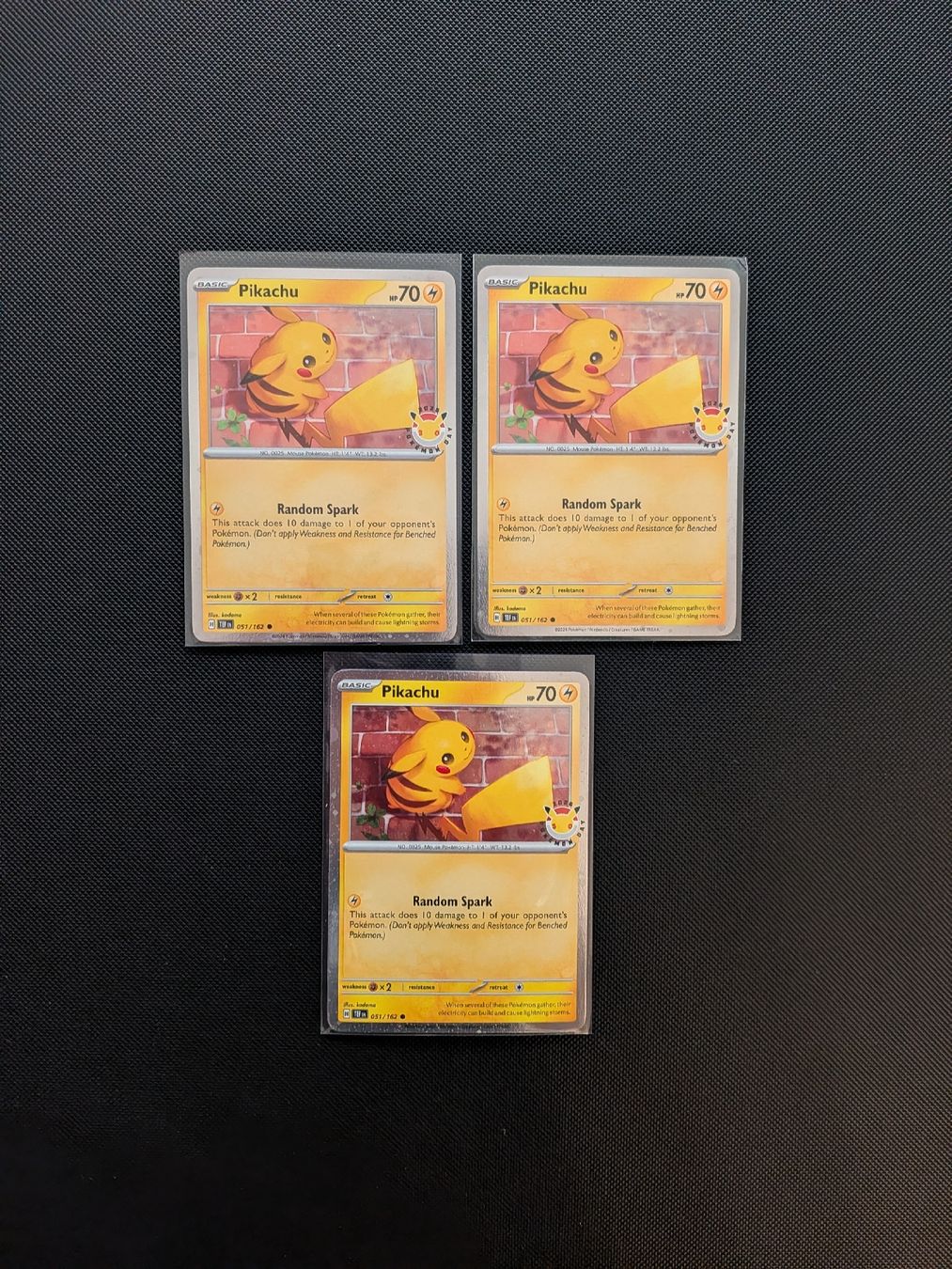 Pokémon Carte collezionabili: 3x Pokemon Pikachu 051/162 – Nuovo (secondo la descrizione) da Zofingen venduto da yanik38