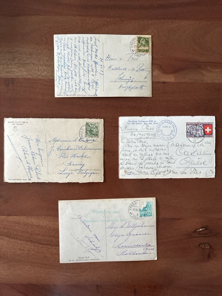 Cartoline postali: 8 Ansichtskarten Schweiz von Davos GR – Usato da Oftringen venduto da Cla.vD.74 3