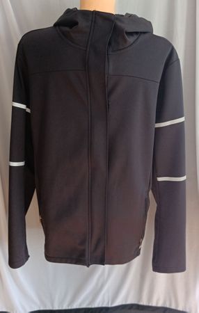 Schwarze Softshell Jacke mit Kapuze, Grösse L
