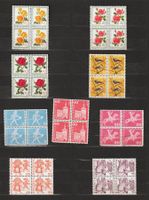 BRIEFMARKENSAMMLUNG, 9 x 4er Blöcke, postfrisch