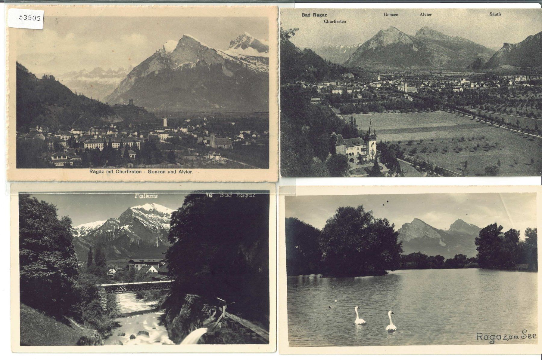 Cartoline postali: 4 AK - Bad Ragaz – Usato da Ettingen venduto da Kartenplanet