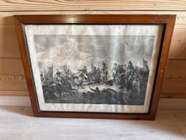 Superbe lithographie représentant la bataille de Austerlitz