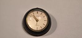 Cartier pendulette de bureau 8 jours cuir noir 15 rubis