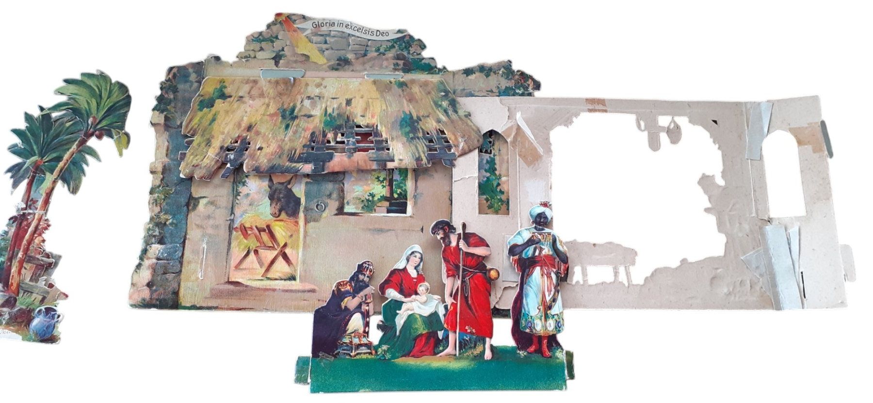 Tutte le decorazioni: Krippe Faltkrippe 3D um 1900 – Usato da Mörschwil venduto da antiksalon 7