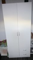 Kleiderschrank Weiss 2-tuerig mit 2 Schubladen guter Zustand
