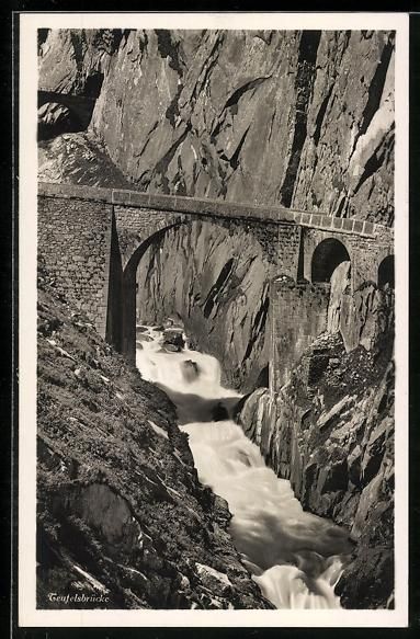 Cartes postales: Teufelsbrücke, Profilansicht mit reisse – D'occasion à Berlin par bartko-reher