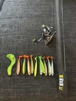 Angelausrüstung Rute Wobbler Haken Gummifisch