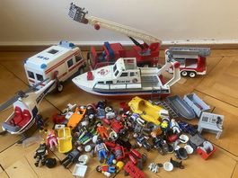Playmobil divers Feuerwehr, Polizei Helikopter, Ambulanz
