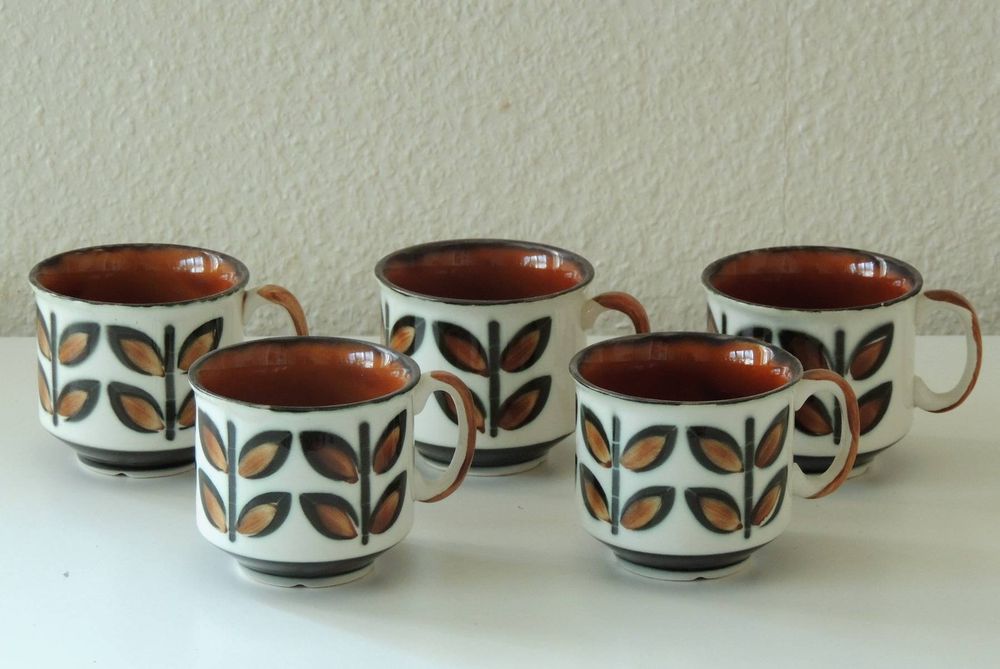 Lot De 5 Tasses à Café - Multicolores - Occasion En Bon état - Parfait Pour Le Quotidien Ou Déco