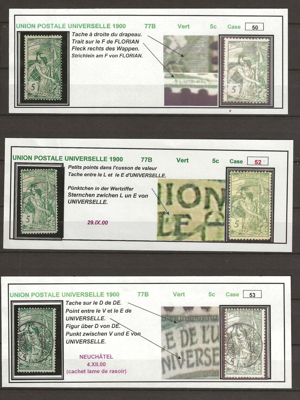 Alle Briefmarken: 18x Nr. 77B mit Abarten + Felder-Bestimmung – Gebraucht aus Gümligen von Geniusbuy 2