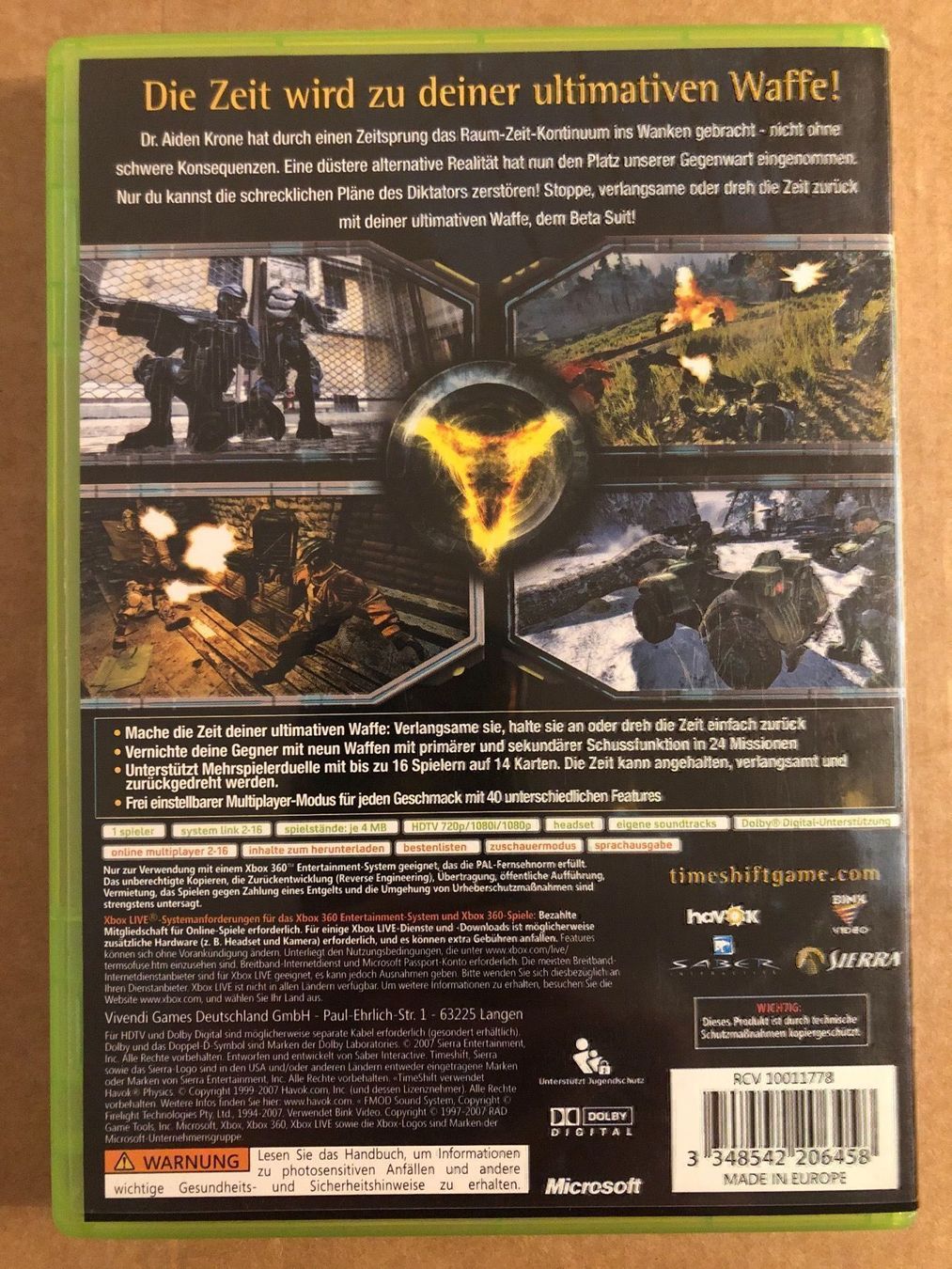 Microsoft Giochi: Time Shift für Xbox 360 – Usato da Kestenholz venduto da Mad18 1