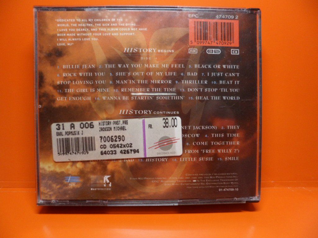 CD: MICHAEL  JACKSON   History    2 CD – Usato da Langnau i. E. venduto da gf2_29jt 6