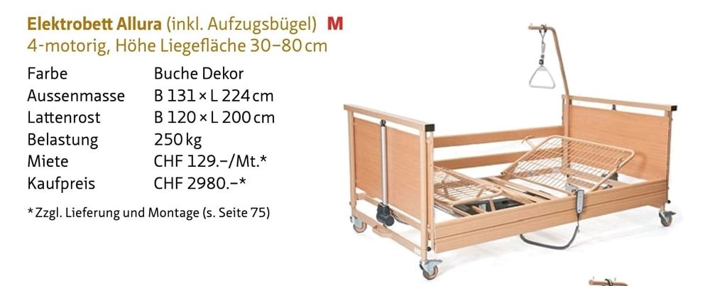 Ecofit S Pflegebett & Krankenbett 200x90 cm unaufgebaut
