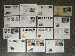 Schweiz - 15 FDC + Sonderbriefe grossformatig 1997-2001