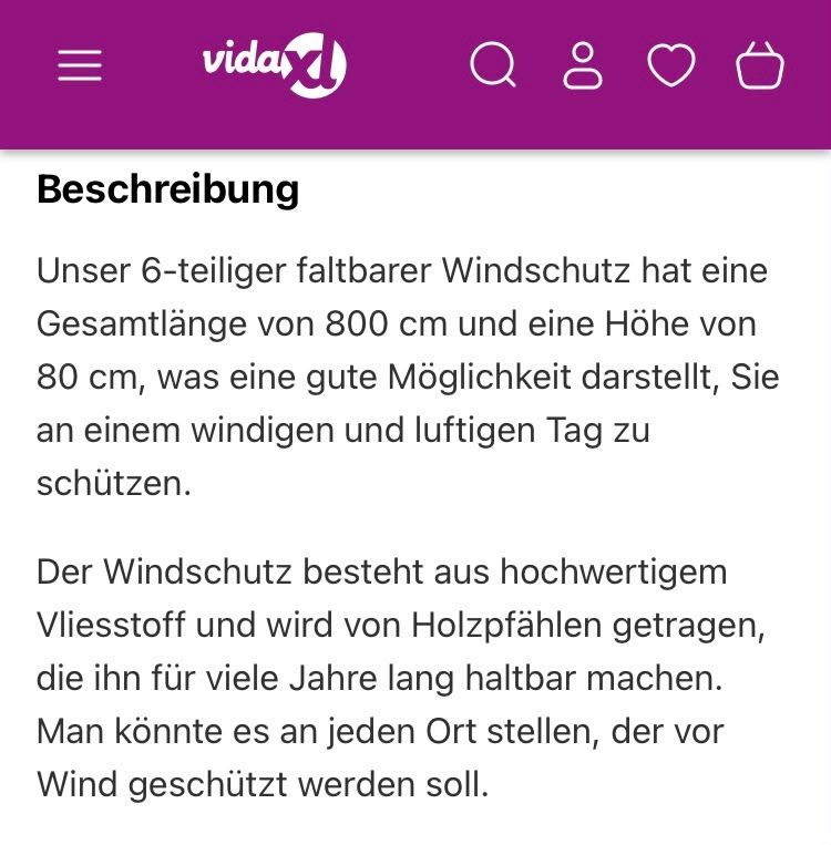 Clôtures: Windschutzgewebe Neu – Neuf (Voir description) à Olten par LuigiaP 3