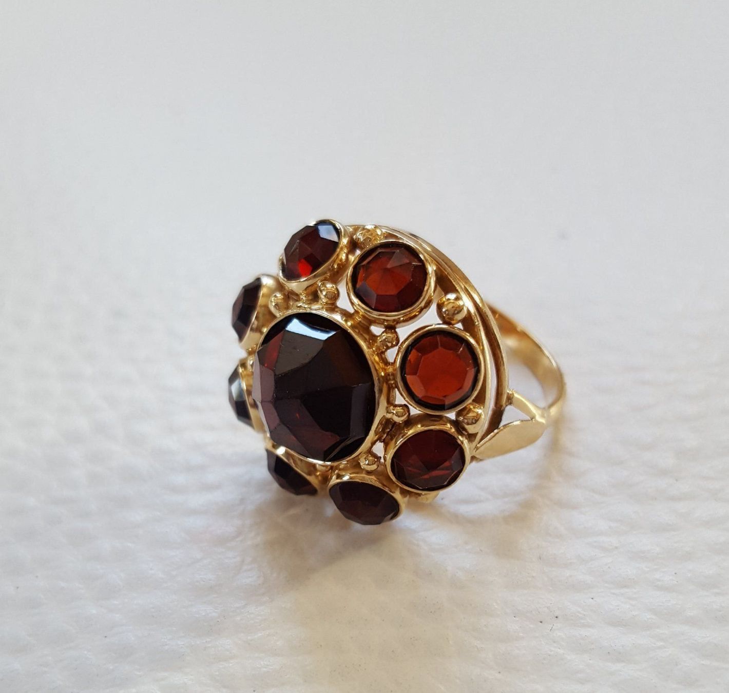 Anelli: Gold 585 Ring Mit Granaten – Usato da Wald ZH venduto da Dasilver 4