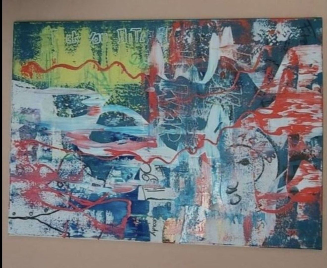 Dipinti: Gemälde Abstrakt Bunt handmade 50×70 – Nuovo (secondo la descrizione) da Riehen venduto da Steinbock1970
