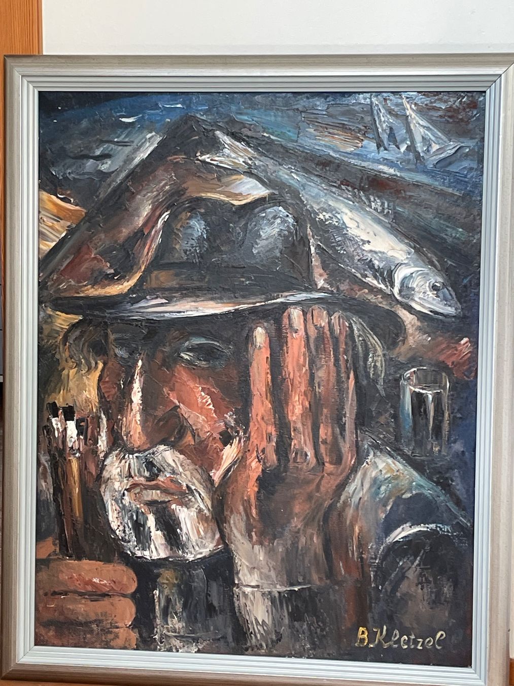 Dipinti: Fischbild aus Ölfarbe – Usato da Sirnach venduto da Motorbiene007 1