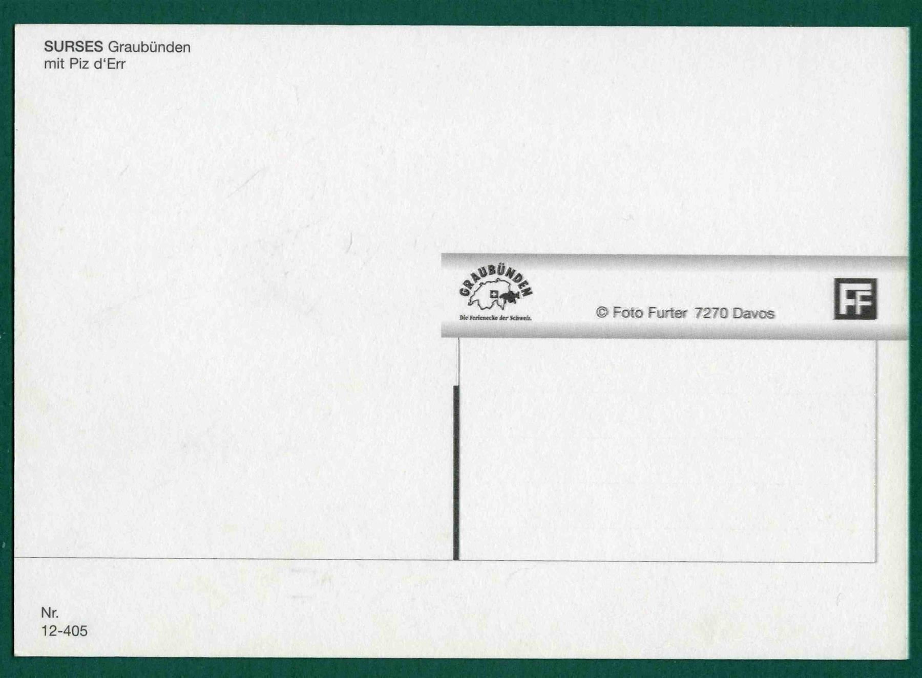 Cartoline postali: Surses mit Piz d'Err, ungelaufen, Grossformat – Usato da Sargans venduto da Hausi1951 1