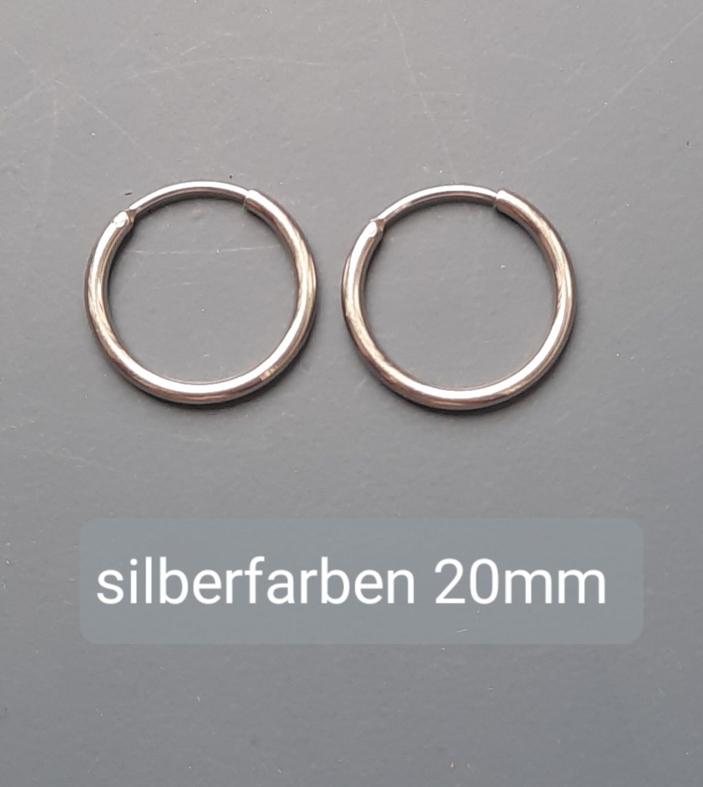 Ohrringe & -stecker: Ohrringe Creolen silberfarbig, Durchmesser 20mm – Neu (gemäss Beschreibung) aus Uster von sista-esta