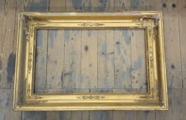 Grosser antiker Bilderrahmen Jugendstil vergoldet echt Gold
