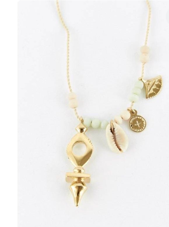 Catenine: Collier artisanat nigérien avec gris-gris doré à l'or fin – Nuovo (secondo la descrizione) da Môtiers NE venduto da ldu_6htd