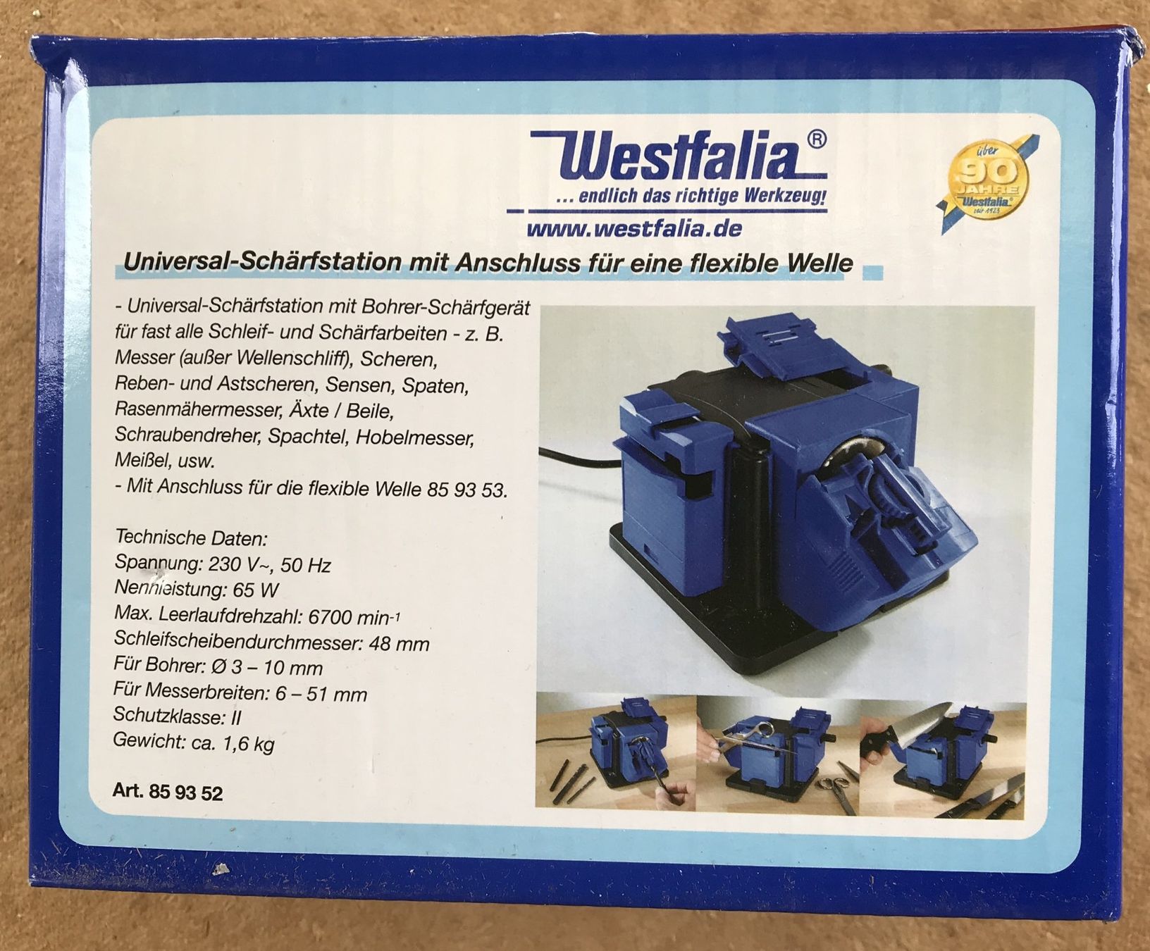 Westfalia Tous les outils: WESTFALIA UNIVERSAL-SCHÄRFSTATION ORIGINALVERPACKT – Neuf avec emballage d'origine à Ostermundigen par Wyatt-Earp