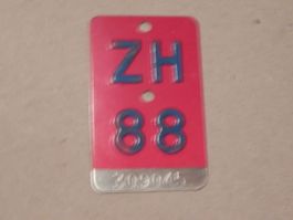 Velonummer Velo Rad ZH 1988 Zürich 88 Nummer Geschenk Bike