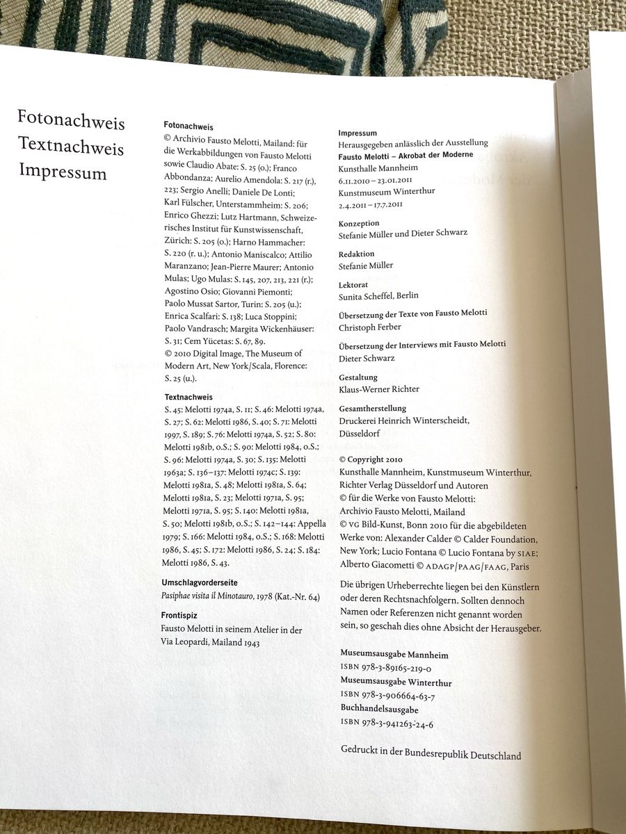 Libri: Fausto Melotti: Akrobat der Moderne, Kunstbuch – Nuovo (secondo la descrizione) da Zürich venduto da linlin02 2