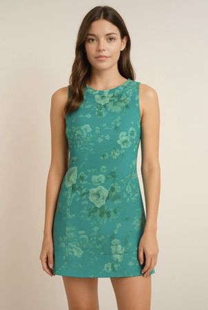 French Connection Turquoise Floral Dress, Size S!