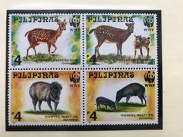 Philippinen 1997 Satz WWF Hirsch Visayas-Pustelschwein MNH