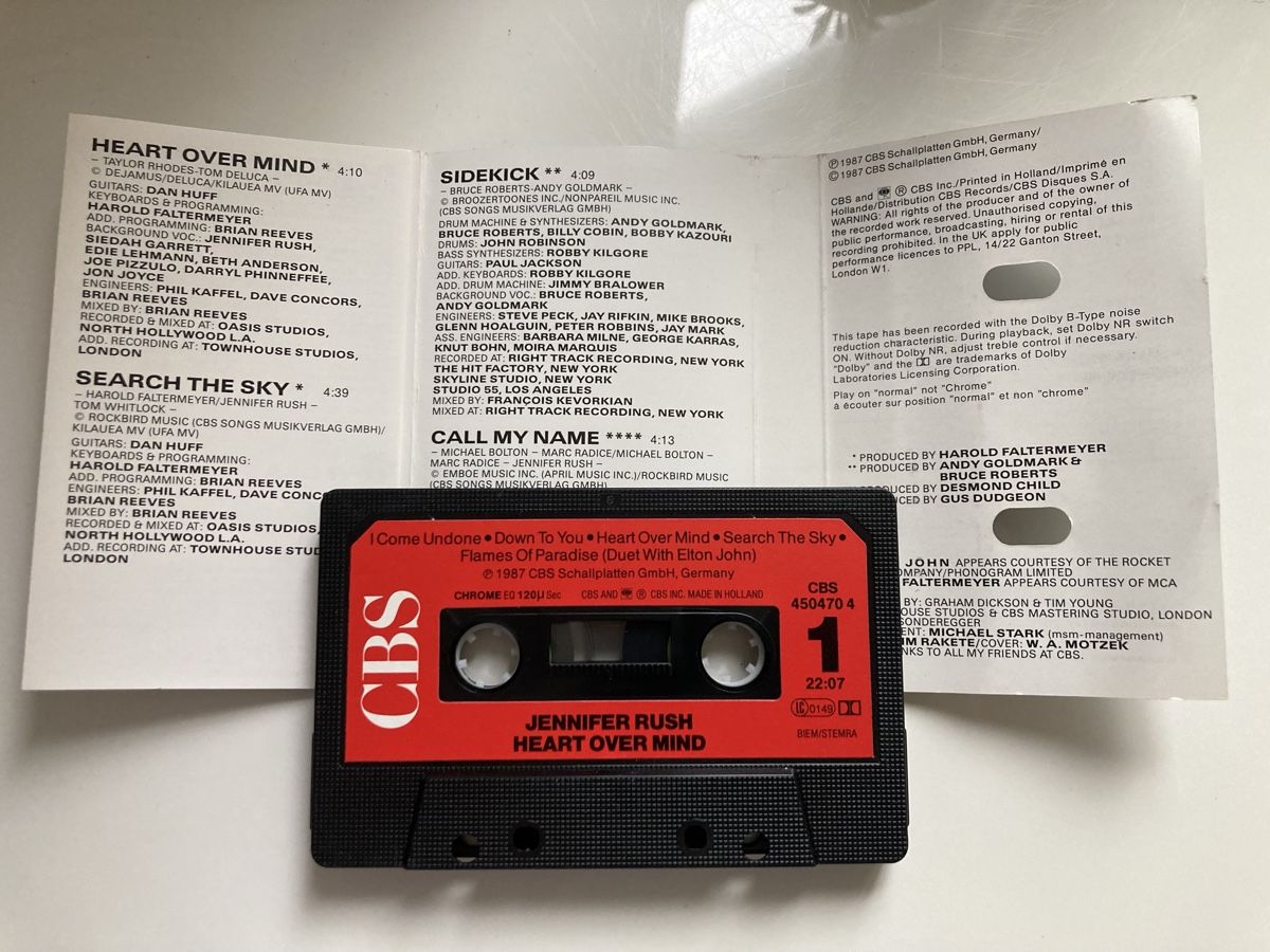 Musicassette: Jennifer Rush Heart Over Mind Musikkassette – Usato da Rombach venduto da polymerase01 1