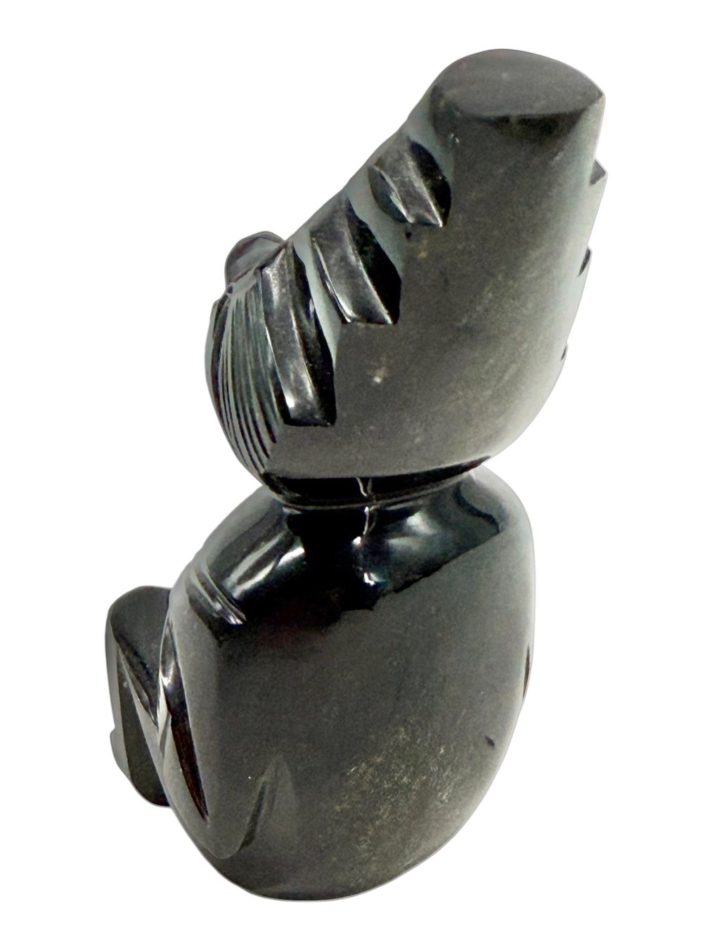 Sculture & Statue: Superbe sculpture style maya en obsidienne noire dorée – Usato da Morges venduto da 1tiquaire 5