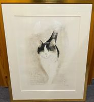 Original Katzenbild Dede Moser Litho