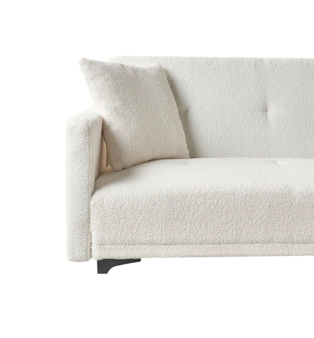 Divani: Schlafsofa 3-Sitzer Bouclé Cremeweiss – Usato da Schwarzenegg venduto da Janaya.8j 4