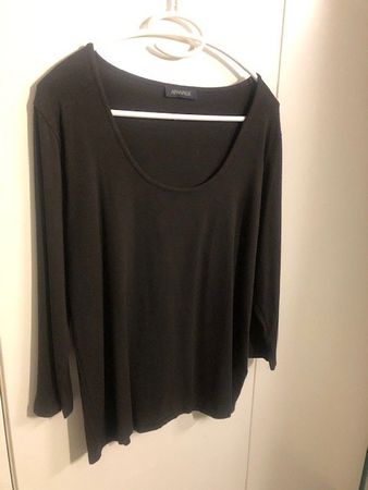 Shirt, Apanage, dunkelbraun, langarm, XL, Rundausschnitt