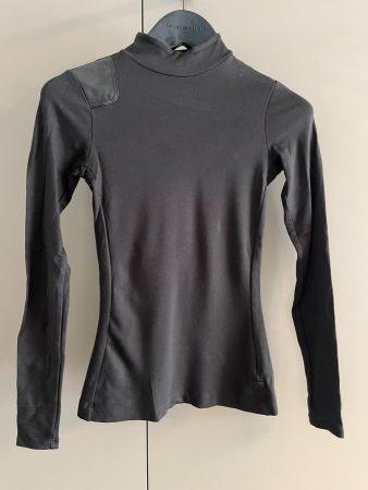 G STAR RAW Schwarzes Langarmshirt mit Lederdetails, S/36