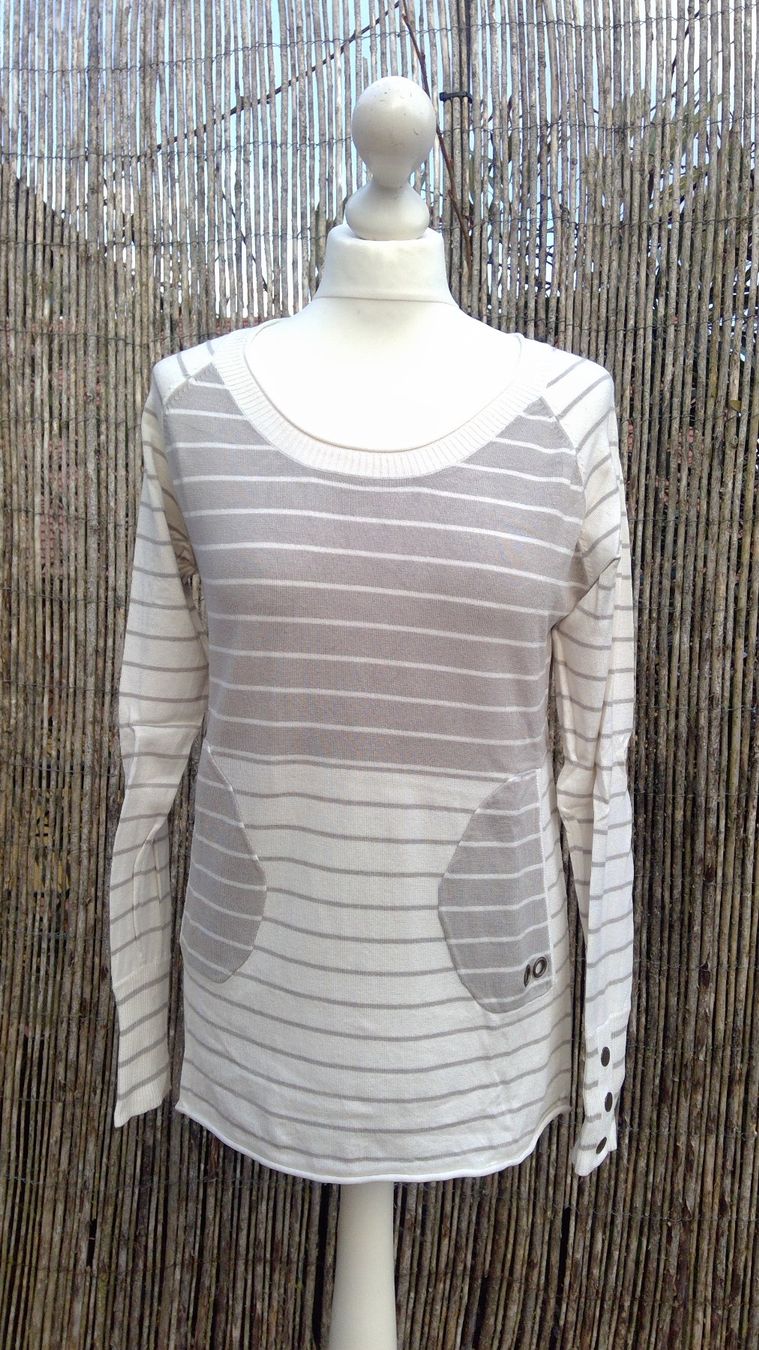 Maglioni & Felpe: Pullover rayé gris & blanc SPOT, taille M/L, NEUF – Nuovo e nell'imballaggio originale da Agiez venduto da chouchanelle 2