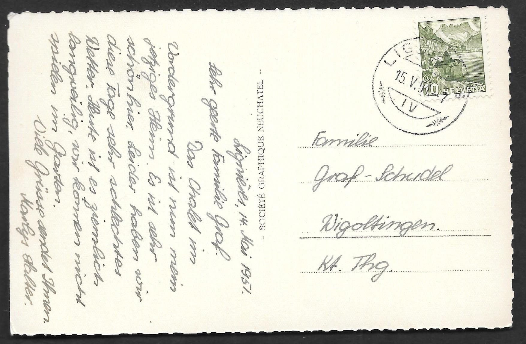Cartoline postali: Lignières Gesamtansicht – Usato da Olten venduto da clotaldi 1
