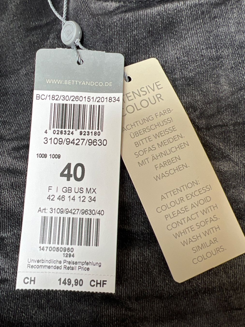 Jeans: Jeans Betty & Co Gr.40 - Neu – Nuovo e nell'imballaggio originale da Visp venduto da bluenero 5
