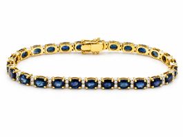 Saphir-Diamant-Armband 18k Gelbgold – Saphire ca. 8 ct
