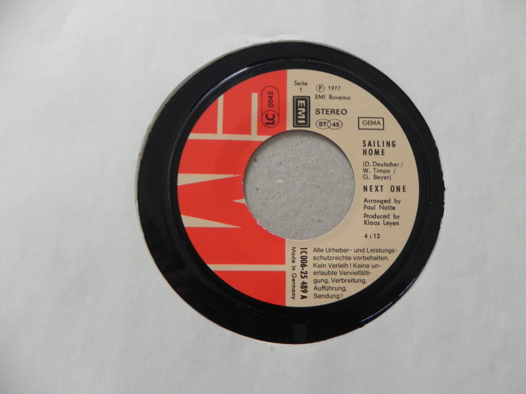 Schallplatten: Single 7 " Band Next one 1977 Sailing Home – Gebraucht aus Siebnen von krimsie 2