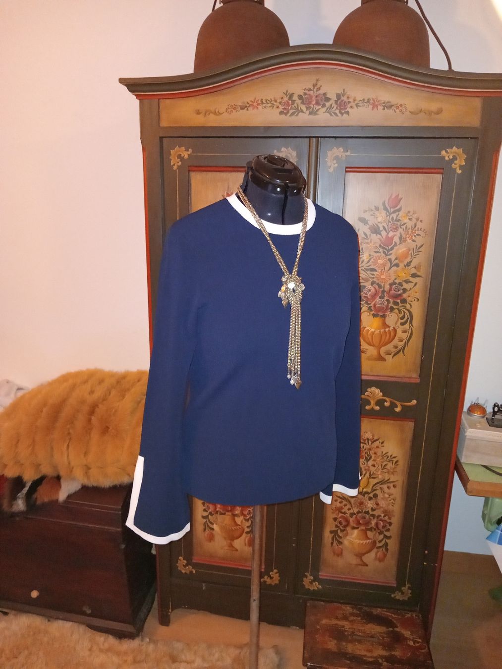 Pullover & Sweatshirts: Top Bluse Pullover autumn cashmere L-XL stretch         02 – Gebraucht aus Obergösgen von crystalfox