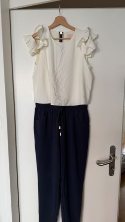 Jumpsuit Ted Baker weiss/dunkelblau Grösse 2
