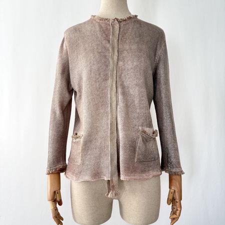AVANT TOI Foil-print Linen Cardigan