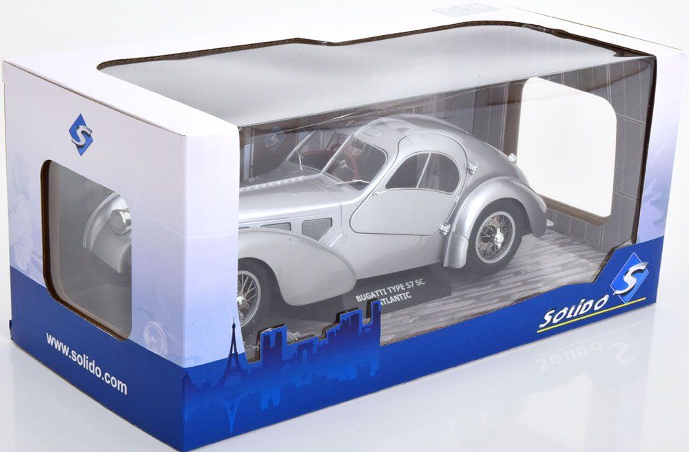 Bugatti Modellini d'auto: BUGATTI TYPE 57C ATLANTIC SILBER 1:18 SOLIDO – Nuovo e nell'imballaggio originale da Suhr venduto da Moebelsiralfred 4